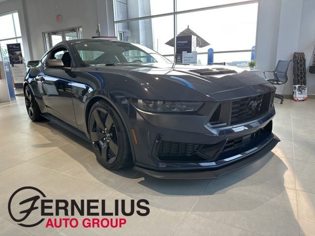 2025 Ford Mustang Dark Horse in Blue — front three-quarter view