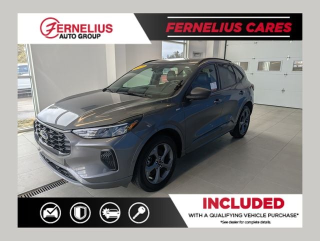 2023 Ford Escape ST-Line in Gray Metallic — front three-quarter view