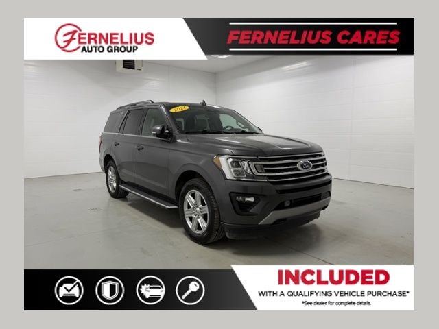 2021 Ford Expedition XLT in Magnetic — front three-quarter view