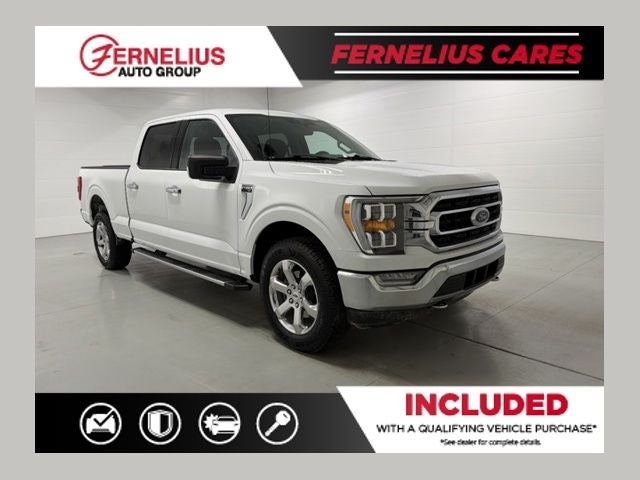 2021 Ford F-150 XLT in Oxford White — front three-quarter view