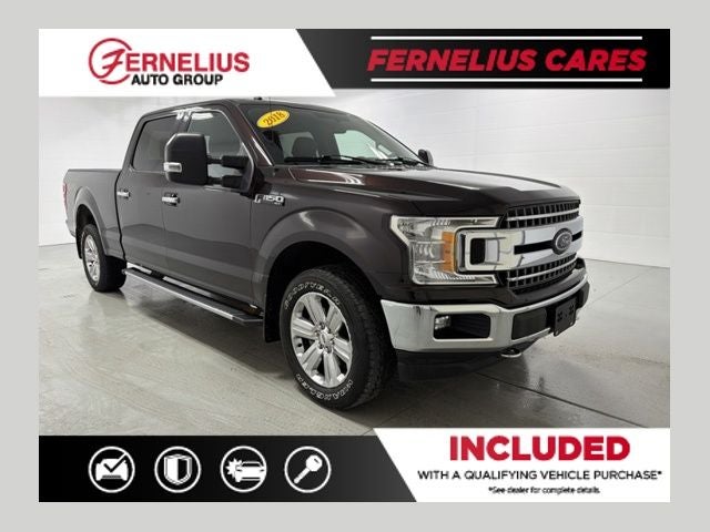 2018 Ford F-150 XLT in Magma Red — front three-quarter view
