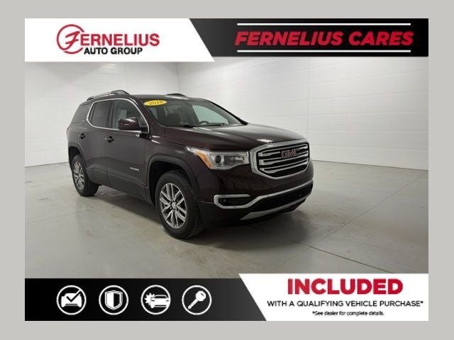 2018 GMC Acadia SLE-2 in Black Cherry Metallic — front three-quarter view