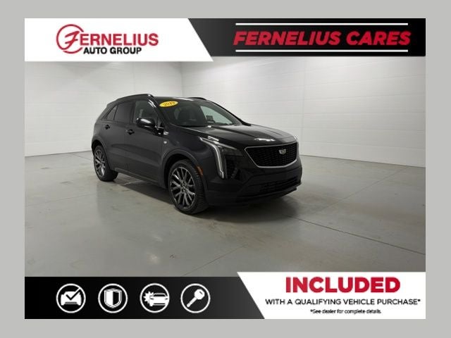 2019 Cadillac XT4 Sport in Stellar Black Metallic — front three-quarter view
