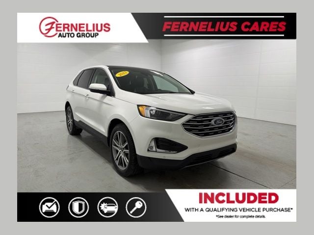 2023 Ford Edge Titanium in White Metallic — front three-quarter view